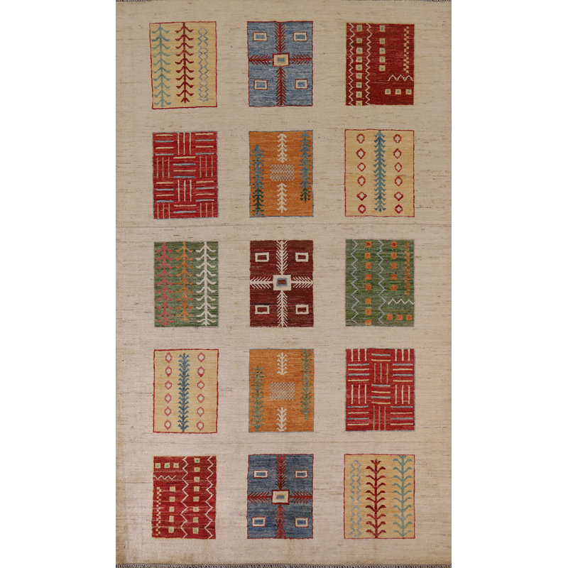 Geometric Gabbeh  Oriental Area Rug 5x8