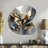 Abstract Shapes And Lines IV - Drop Shape Large Gold Wall Clock - Unique Shape-106132763