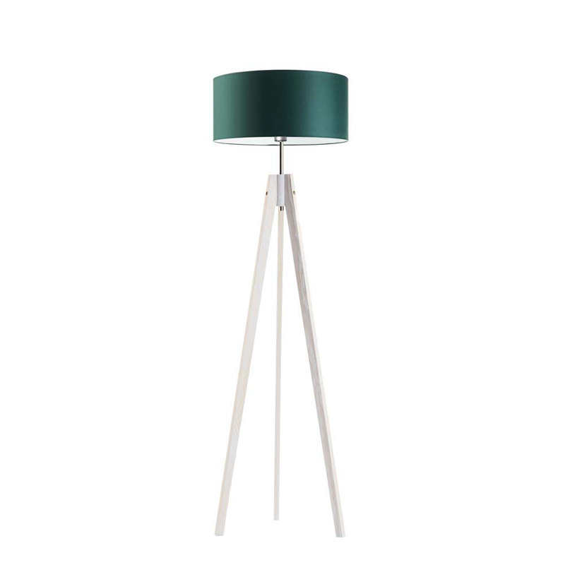 Arbutis 138cm Tripod Floor Lamp, White, Dark Green