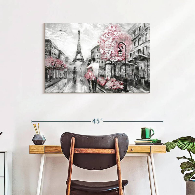 «Pink Paris», reproduction sur toile, H 24 po x l 36 po x P 1,25 po