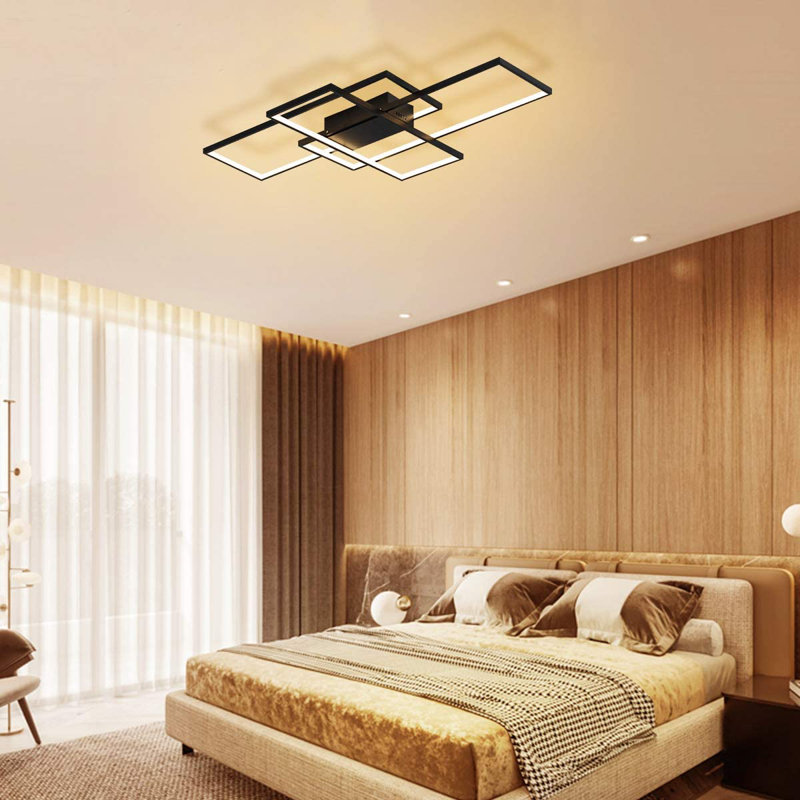 Plafonnier encastré 3 lumières DEL Arlyn, H 2,3 po x l 43,3 po x P 25,5 po, Noir