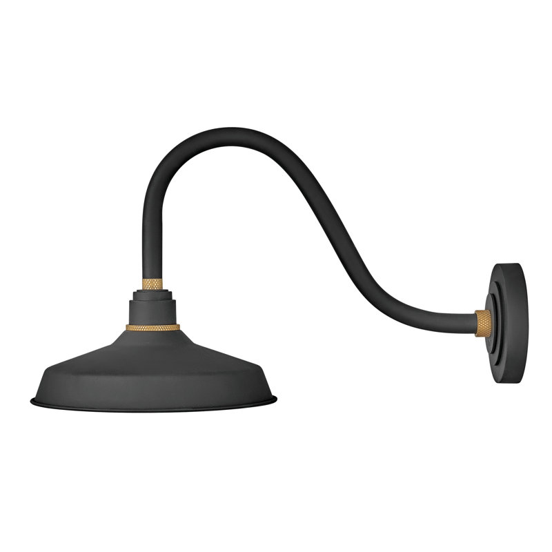 Foundry Wall Mount Outdoor Barn Light, Textured Black, 13.75" H x 12" W x 24" D