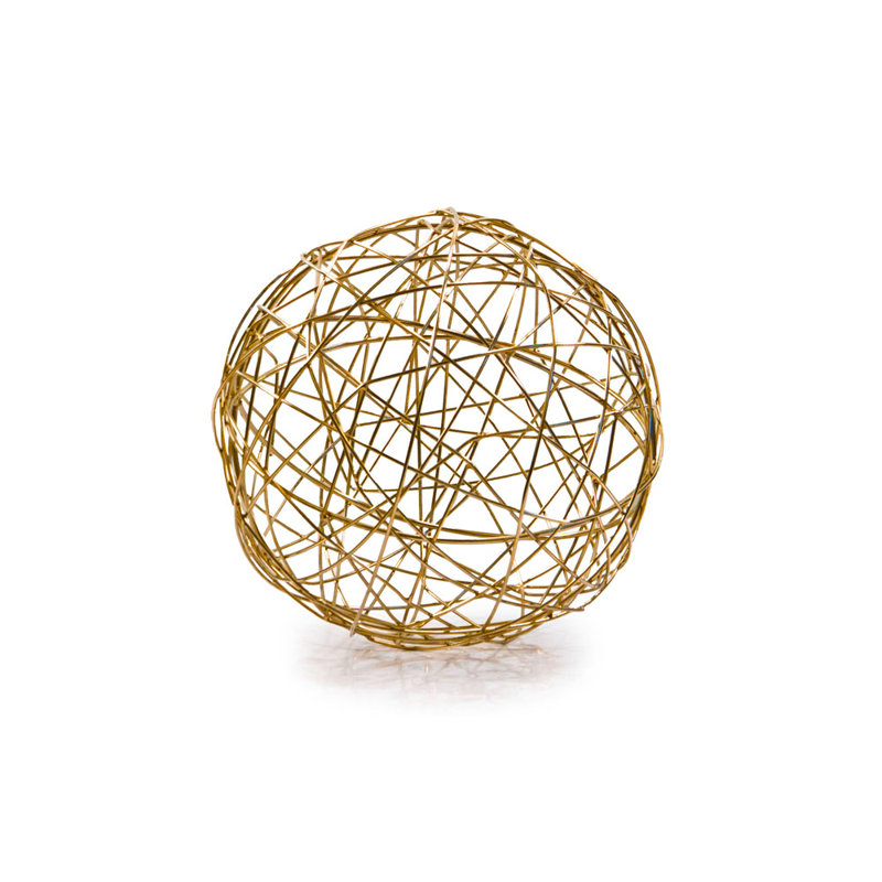 Guita Lg Gold Open Wire Sphere, 7" H x 7" W x 7" D, Gold