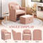 Fauteuil d'appoint en velours demi-tonneau avec repose-pieds-111178579