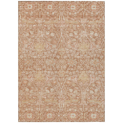 Mila Orange Washable Indoor-Outdoor Rug - 