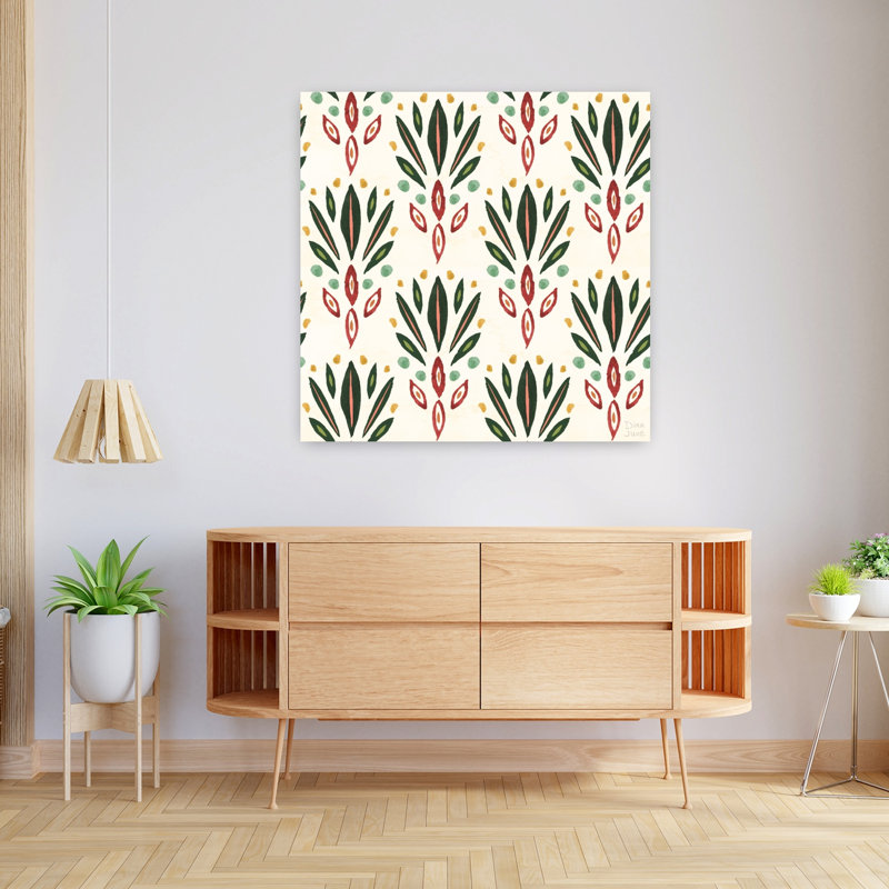 Motif de forêt tropicale, art tropical abstrait géométrique Iva, H 36 po x l 36 po