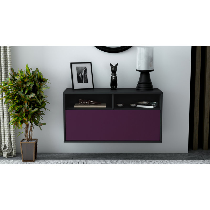 Loyne TV Stand, Black/Purple