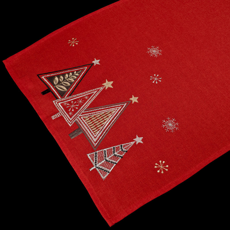 Chemin de table rouge, 16" x 35"