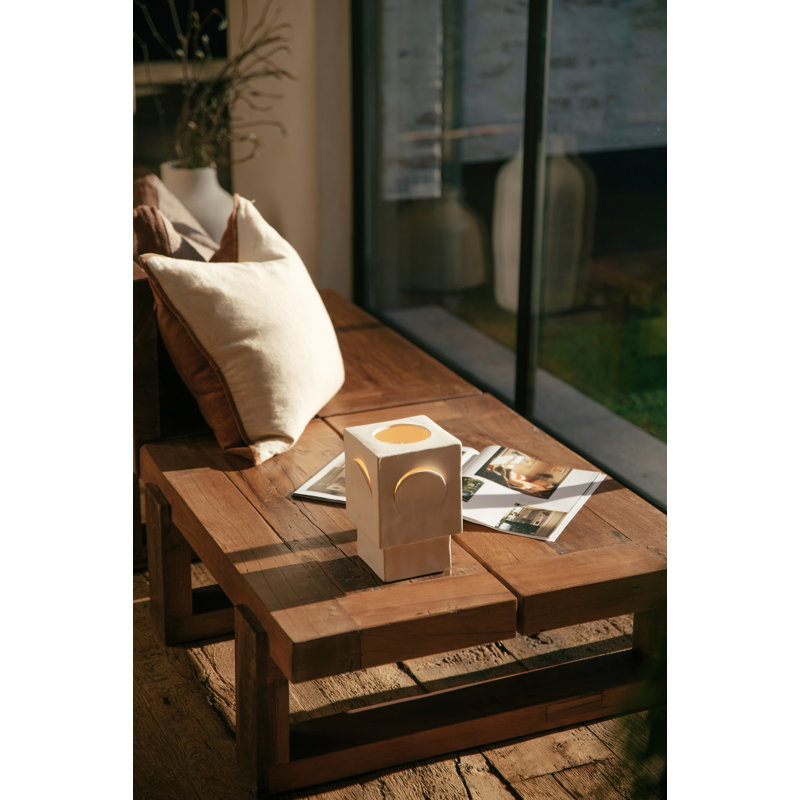 Lampe de table Alexes Eclipse en grès blanc, Blanc