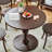 Nut-brown Round Solid Wood Dining table-1348548763