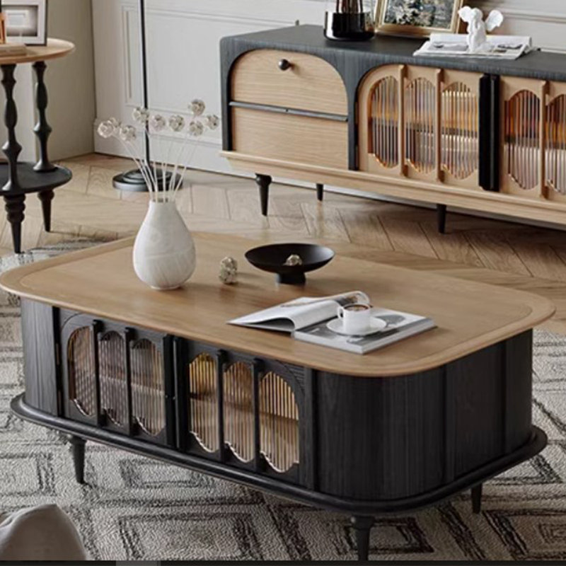 Vintage design solid wood coffee table