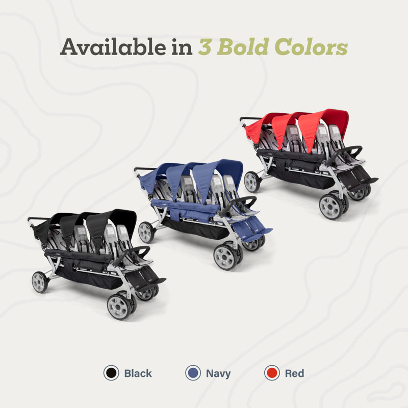 Poussette multi-enfants Gaggle Jamboree, Noir