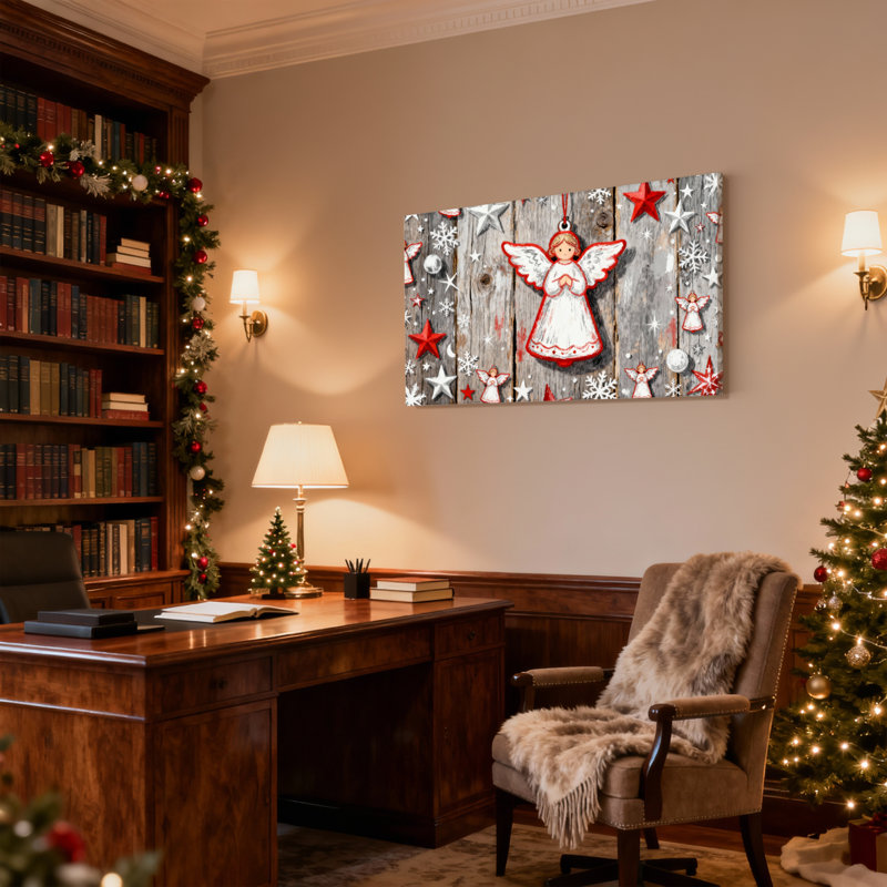 Ensemble de 3 impressions sur toile en forme de flocons de neige, H 20 po x l 30 po