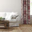 Country Lane Toile Crimson Cotton Pinch Pleat Drapery Panel Set of 2-1654870122