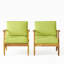 Ensemble de 2 fauteuils club, vert