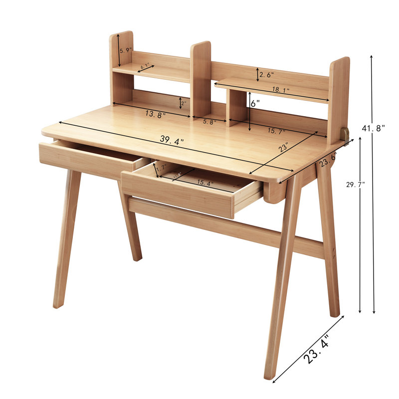 100.1Cm W Rectangular Writing Desk, Natural