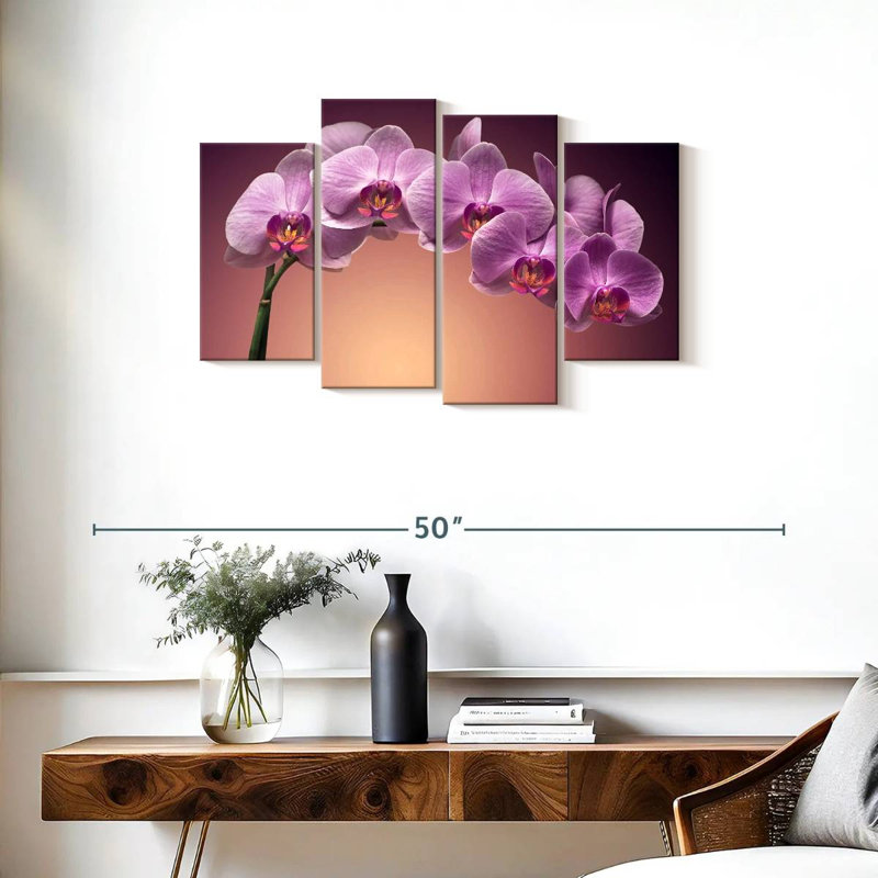 Harnek Magenta Orchids, 22" H x 36" W