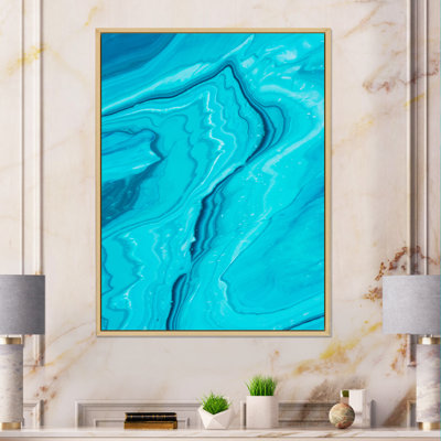 «Luxury Turquoise Marble River VII», reproduction d'art moderne sur toile