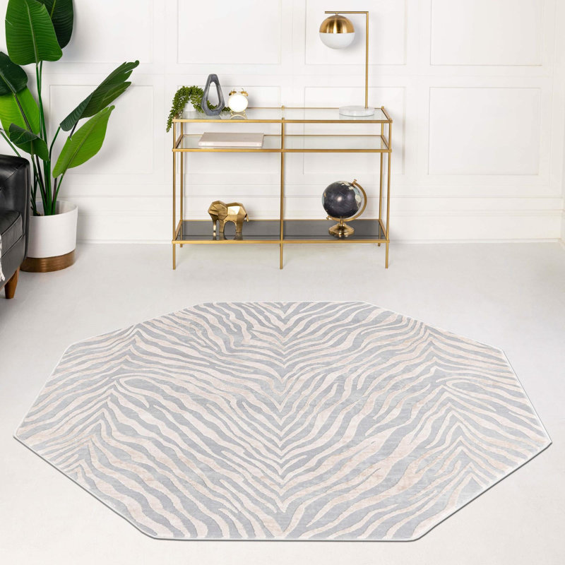 Courtneyann Animal Print Indoor Rug, Octagon 5'3"