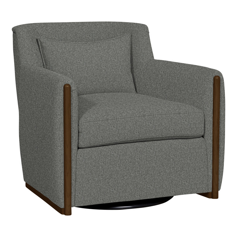 Fauteuil pivotant rembourré Thom Filicia Home, 100 % polyester étain Ian, La Havane