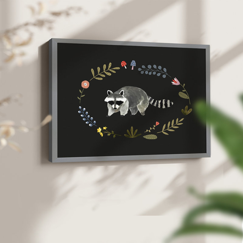 Critter & Foliage IV -Framed Print - Restickable, H 22 po x l 28 po, Gris