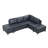Blue Pu Leather With Square Arms Sofa
