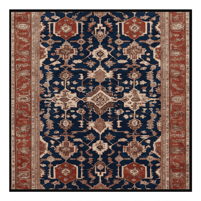 Machine Washable Persian Brown Area Rug, Square 3'