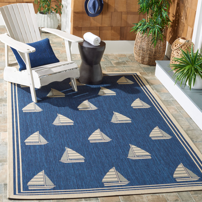 Sezis Performance Geometric Indoor/Outdoor Area Rug, Rectangle 5'3" x 7'7"