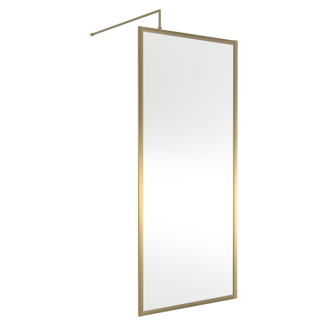 Hudson Reed Wetroom Screen 1950x900x8mm - Brushed Brass - Image 2