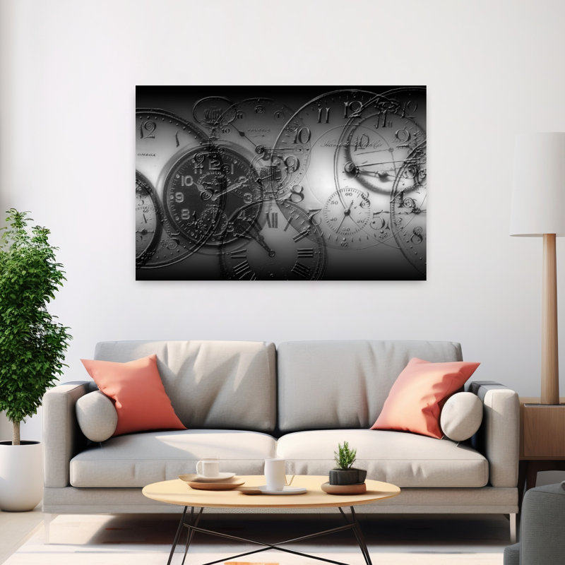 Montage d'art rétro de montres de poche anciennes, H 40 po x l 60 po