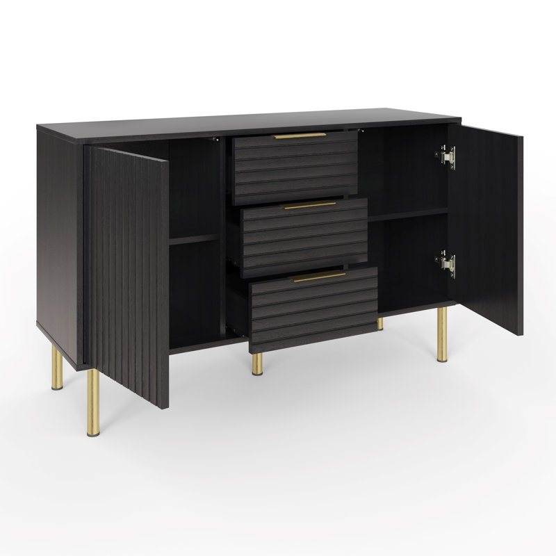 Saraghna 116cm Sideboard, Black/Gold
