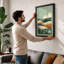 Wind Farm Landscape Modern - Framed Print-714623139-714623148