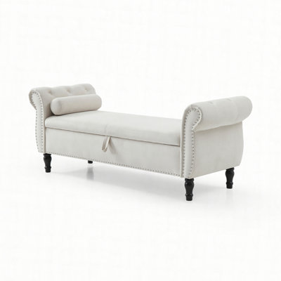 Multifunctional Storage Bench with 1 Pillow