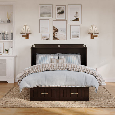 Kindig Murphy Bed Chest with 6" Mattress, Storage and Built-in Charger