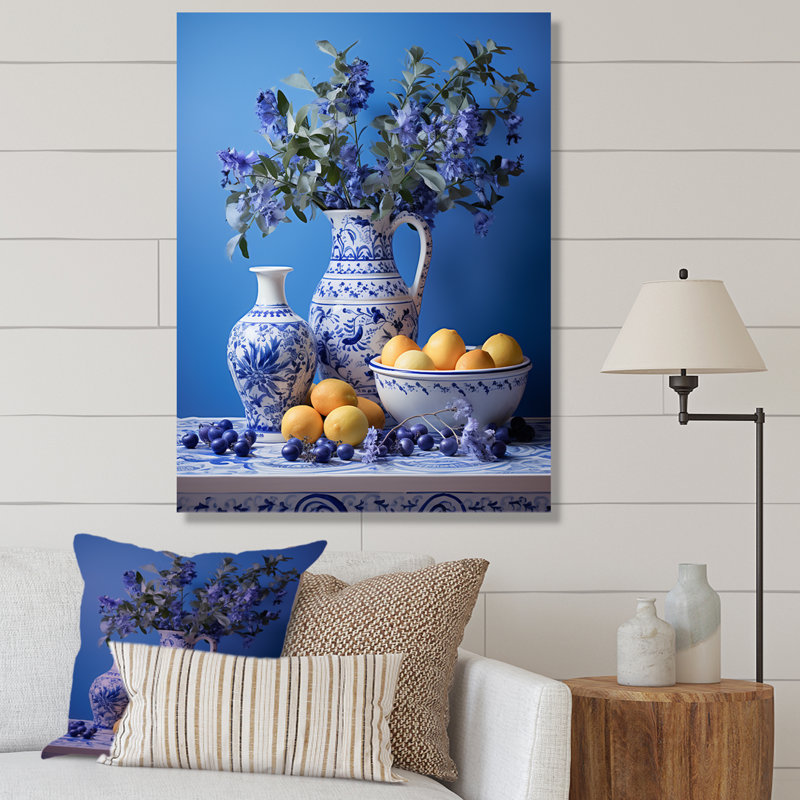Décoration murale méditerranéenne «Still Life Kitchen II - Boho Pottery», H 32 po x l 24 po x P 1 po, Toile tendue