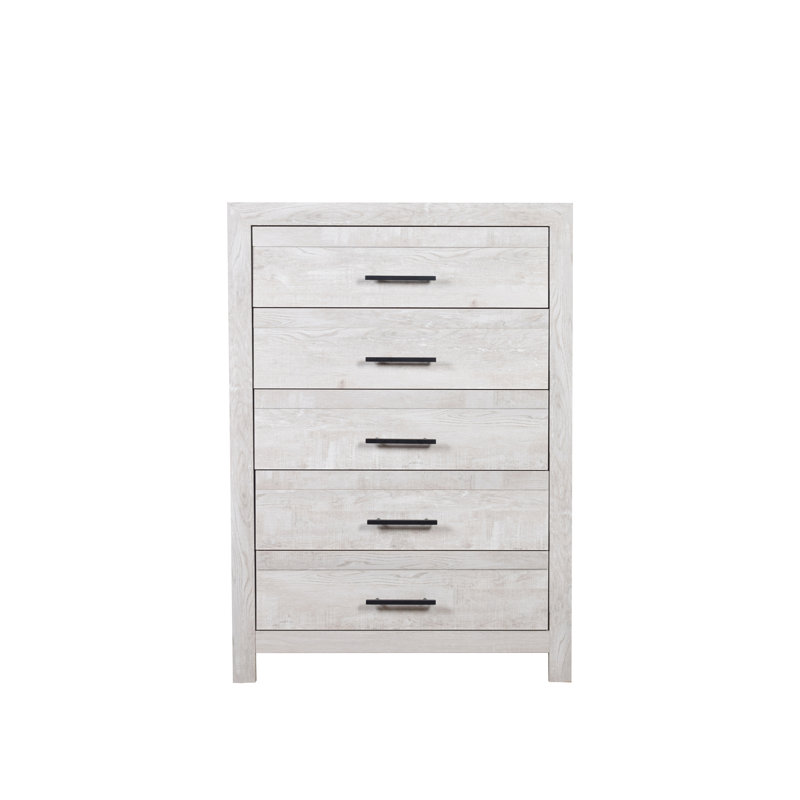 Commode 5 tiroirs de style moderne en bois naturel rustique