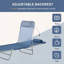 Chaise longue pliante avec dossier inclinable à 6 positions