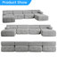 Canapé modulaire en velours 134 po avec assemblage zéro et coussins 10 po-1867889235
