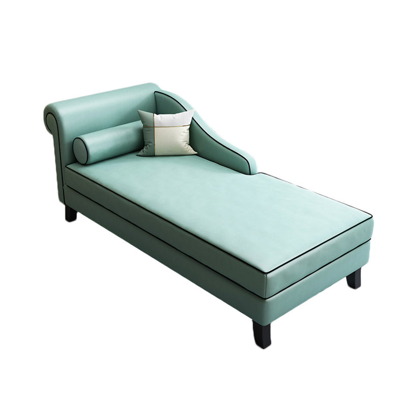 Chaise longue rembourrée Gibeon, Accoudoir à gauche (vu de face), Cyan