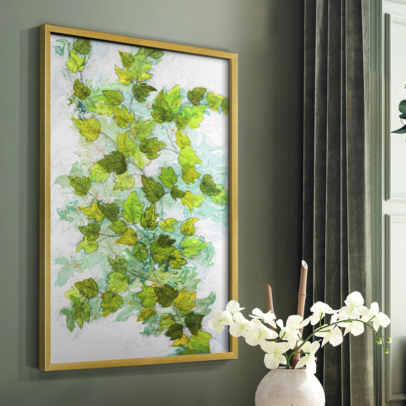 Ivy Framed Print - Solid Wood, Gold, 28" H x 22" W