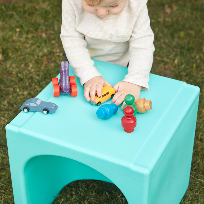 ECR4Kids Tri-Me 3-In-1 Cube Chair, Kids Furniture, Aqua, 1