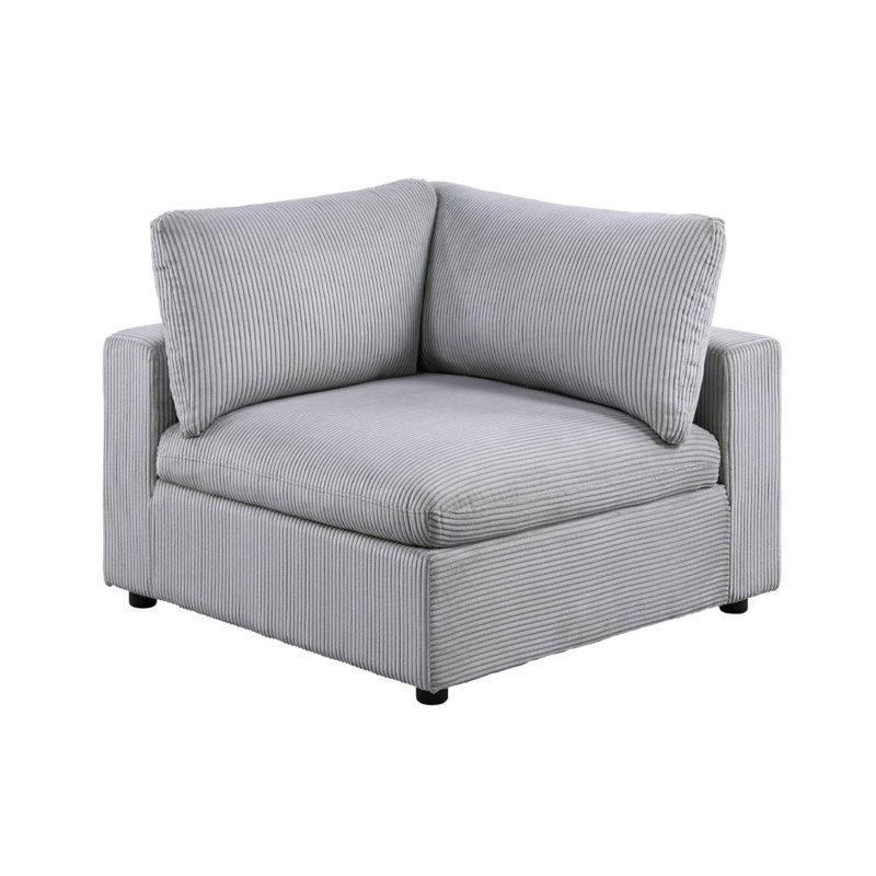 Milocci 6 - Piece Upholstered Sectional, Gray Corduroy