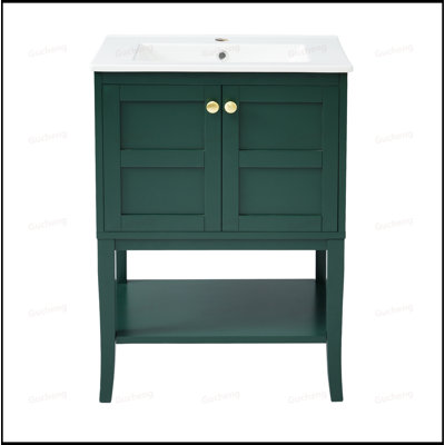 Meuble-lavabo de 24 pouces avec une tablette ouverte