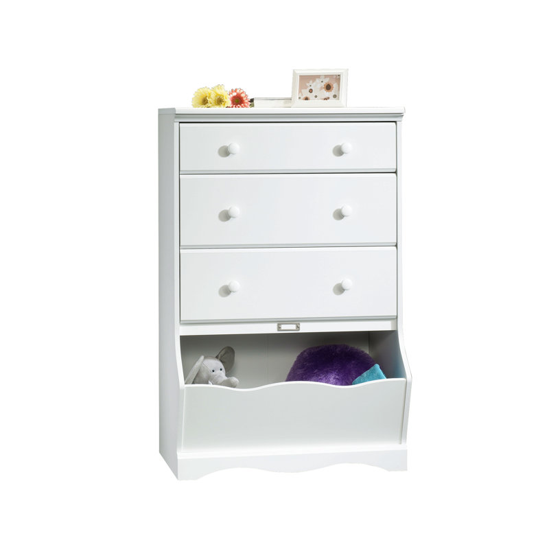Commode 3 tiroirs, finition blanche