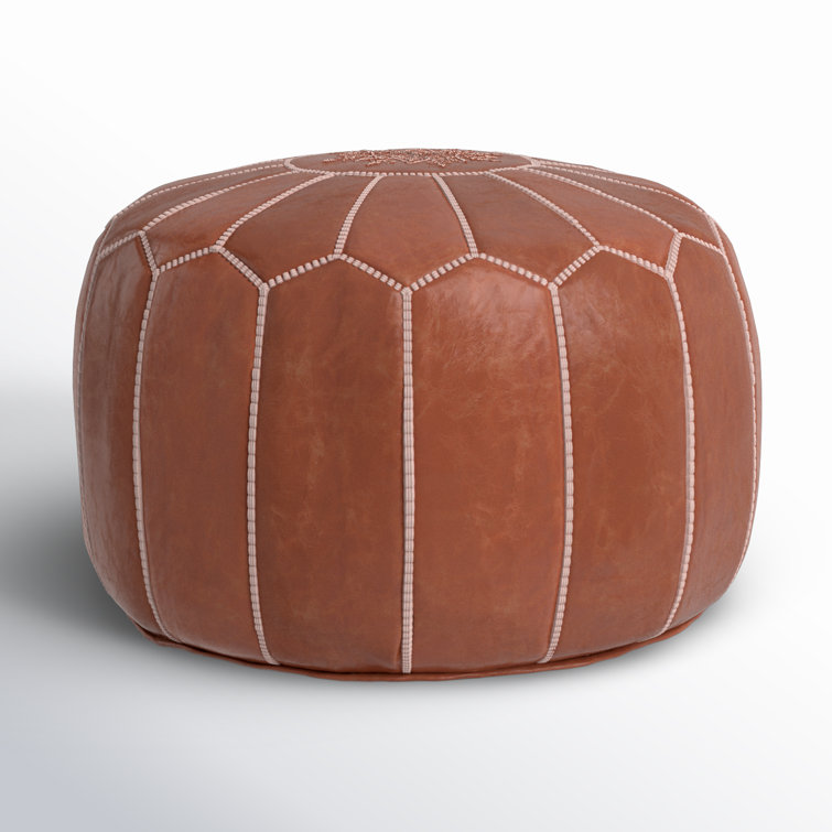 Cherise Moroccan Leather Pouf