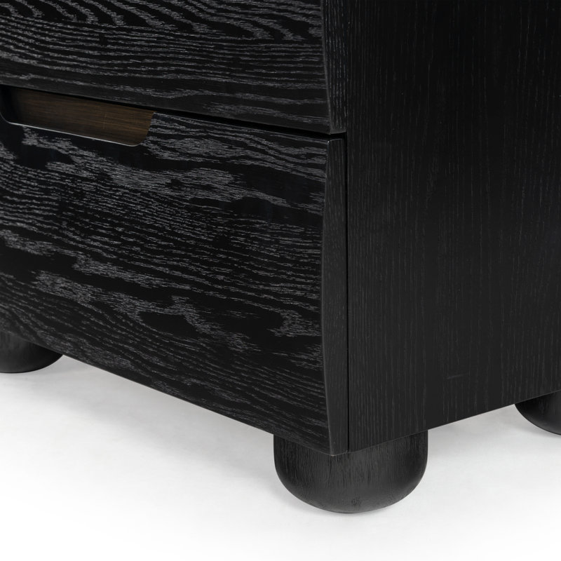 Table de chevet 2 tiroirs Estelle Beethoven, Noir