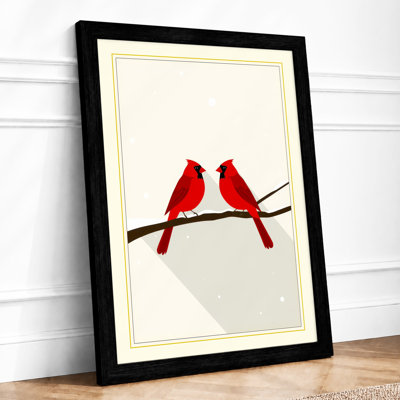 Pair Of Cardinals Modern - Print