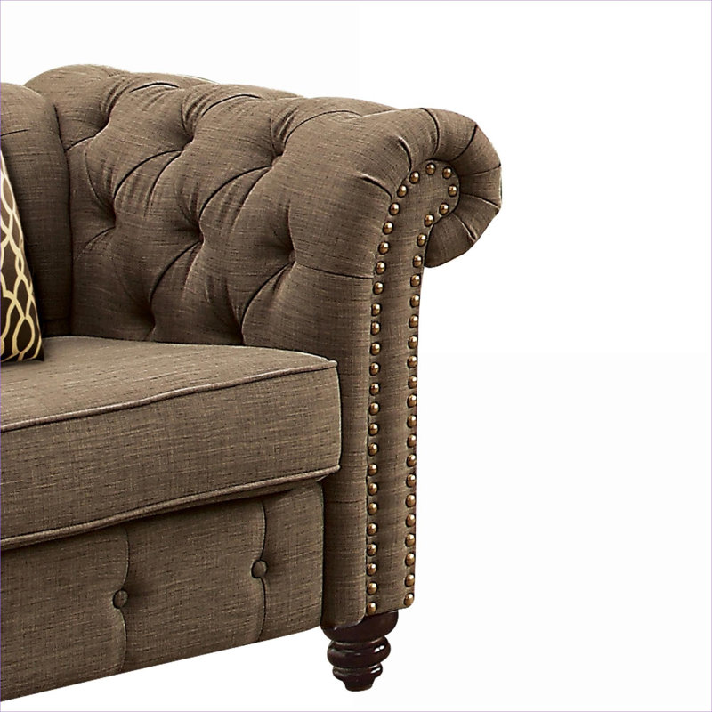 Chaise en lin Aurelia, Brun