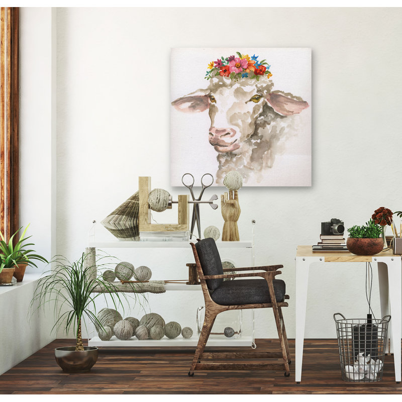 « princess mouton », peinture sur toile tendue, H 24 po x l 24 po x P 1,5 po