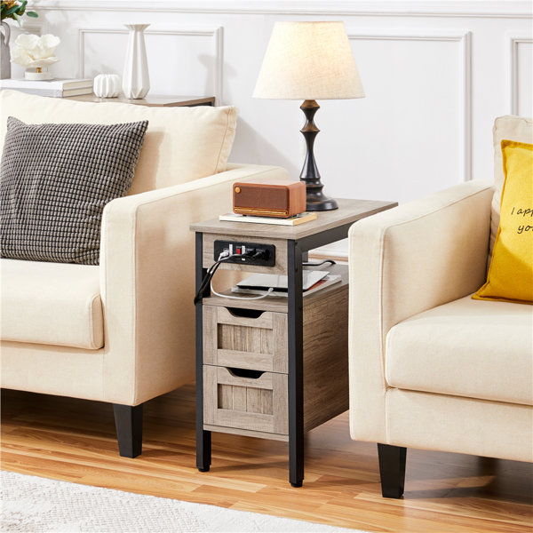 Ilithia 23.6 Tall End Table with Storage, Flip Top Narrow Side Table, Skinny Nightstand Sofa Table Winston Porter Color: Black